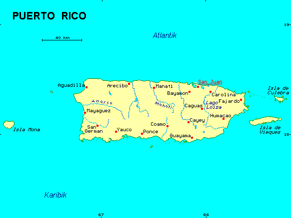 ein Klick bringt die Karte von Puerto Rico