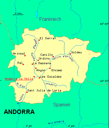 ein Klick bringt die Karte von Andorra