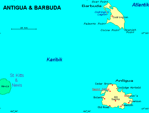 ein Klick bringt die Karte von Antigua und Barbuda