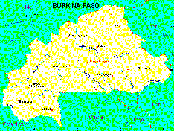 ein Klick bringt die Karte von Burkina Faso