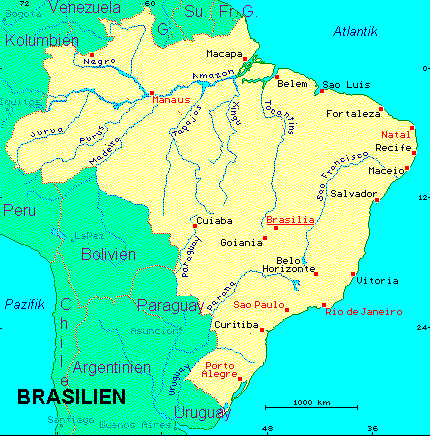ein Klick bringt die Karte von Brasilien