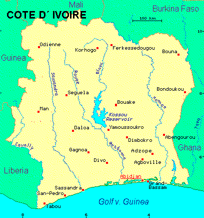 ein Klick bringt die Karte von Côte d´Ivoire