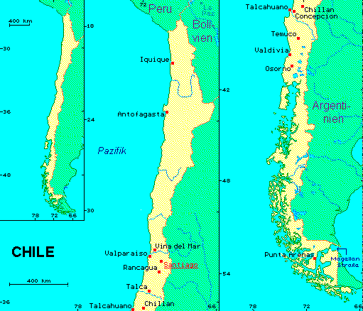 ein Klick bringt die Karte von Chile