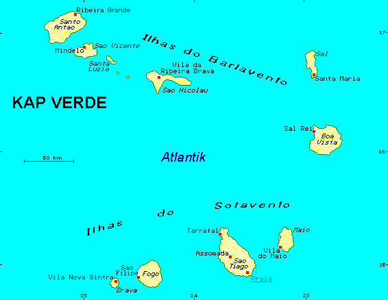 ein Klick bringt die Karte von Kap Verde