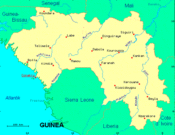 ein Klick bringt die Karte von Guinea