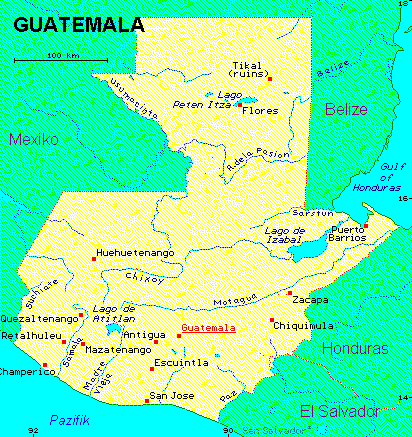 ein Klick bringt die Karte von Guatemala