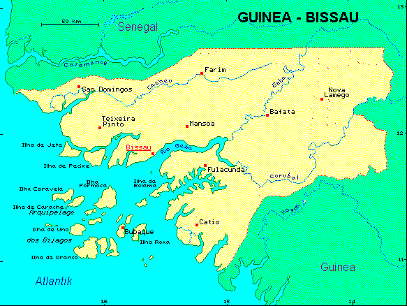 ein Klick bringt die Karte von Guinea-Bissau