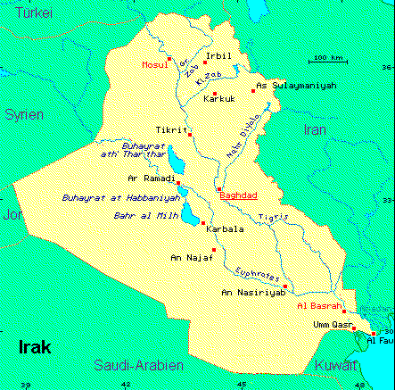 ein Klick bringt die Karte von Irak