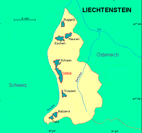 ein Klick bringt die Karte von Liechtenstein