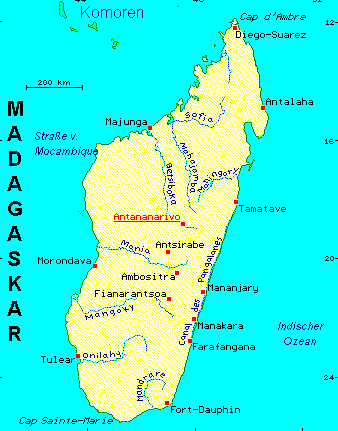 ein Klick bringt die Karte von Madagaskar