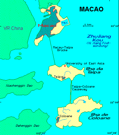 ein Klick bringt die Karte von Macau