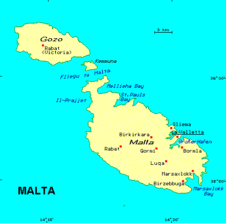ein Klick bringt die Karte von Malta