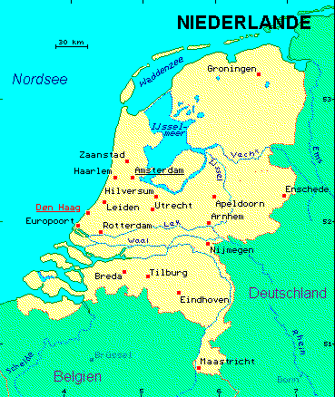 ein Klick bringt die Karte der Niederlande
