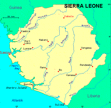 ein Klick bringt die Karte von Sierra Leone