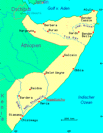 ein Klick bringt die Karte der Somalia